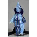 CLOWN IN A BLUE STRIPPED SUIT WITH BLUE HAIR - BID NOW!!