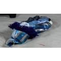 CLOWN IN A BLUE STRIPPED SUIT WITH BLUE HAIR - BID NOW!!