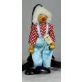 WOODEN CLOWN IN A RED POLKA DOT SUIT - BID NOW!!
