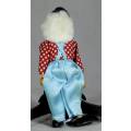 WOODEN CLOWN IN A RED POLKA DOT SUIT - BID NOW!!