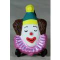 MOLDED CLOWN FACE WITH A PINK COLLAR - BID NOW!!