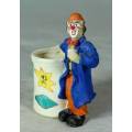 MOLDED CLOWN HOLDING A TOOTHPICK HOLDER - BID NOW!!