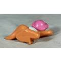 NAPPY BABY - DINOSAUR WEARING A PINK BONNET - BID NOW!!