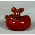MINIATURE MOUSE ON A CHEESE WHEEL (LOVELY) -BID NOW!!!