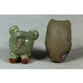 MINIATURE STONE OWL AND PIGLET (LOVELY) BID NOW!!!