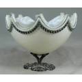 ASTONISHINGLY STUNNING HALF MOON EMBEZZELED AND SILK PADDED OSTRICH EGG -BID NOW!!