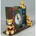 BEARS AND BOOKS CLOCK (WOW AND IT STILL WORKS) -BID NOW!!