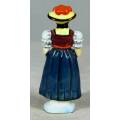 VINTAGE PORCELAIN FIGURINE (MARKED FOREIGN)-WOMAN IN TRADITIONAL CLOTHES #55-BID NOW!!