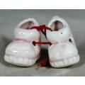 BEAUTIFUL MNIATURE PAIR OF PORCELAIN BABY SHOES - BID NOW!!!