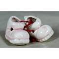 BEAUTIFUL MNIATURE PAIR OF PORCELAIN BABY SHOES - BID NOW!!!