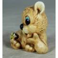 CUTE LITTLE CERAMIC PUPPY WITH A WORM ON HIS PAW -BID NOW!!!