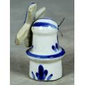 LOVELY MINIATURE BLUE & WHITE WINDMILL - BID NOW