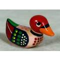 MINIATURE-HAND PAINTED MULTICOLORED DUCK BY FAY(LOVELY) BID NOW!!!