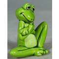 SMALL-A VERY CHARMING SEATED FROG WITH HIS ARMS FOLDED-BID NOW!