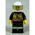 MINIATURE LEGO FIGURINE-FIREMAN(REFLECTIVE VEST CTY0344)BID NOW!