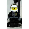MINIATURE LEGO FIGURINE-POLICEMAN WITH RIOT HELMET BID NOW !!