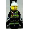 MINIATURE LEGO FIGURINE-FIREMAN WITH A GOATEE BEARD BID NOW!!