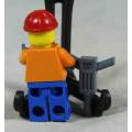 MINIATURE LEGO FIGURINE-CONSTRUCTION WORKER WITH A JACKHAMMER CTY0115 BID NOW!