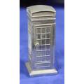 EXQUISITE HACHETTE MINITURE CLOCK WITH BOOKLET-BRITISH PHONE BOX BID NOW!