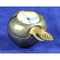 EXQUISITE HACHETTE MINIATURE METAL CLOCK WITH BOOKLET-GOLDEN APPLE BID NOW!!