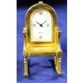 EXQUISITE HACHETTE MINIATURE METAL CLOCK WITH BOOKLET-ROCKING CHAIR BID NOW!!