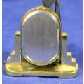 EXQUISITE HACHETTE MINIATURE METAL CLOCK WITH BOOKLET-VANITY MIRROR BID NOW!!