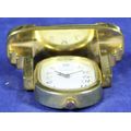 EXQUISITE HACHETTE MINIATURE METAL CLOCK WITH BOOKLET-VANITY MIRROR BID NOW!!