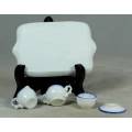 LOVELY BLUE AND WHITE MINIATURE TRAY WITH 1 DUO,MILK JUG AND SUGAR BOWL DOWN-BID NOW!!