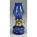 BEAUTIFUL VINTAGE MINIATURE BLUE PARAFFIN LAMP BID NOW!!