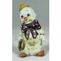 SMALL FIGURINE-SMILING CLOWN WITH A GOLD RING (LOVELY)BID NOW!!