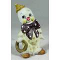 SMALL FIGURINE-SMILING CLOWN WITH A GOLD RING (LOVELY)BID NOW!!