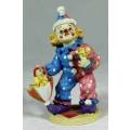 SMALL FIGURINE-CLOWN WITH FLOWERS AND AN UMBRELLA (LOVELY)BID NOW!!