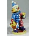 SMALL FIGURINE-CLOWN WITH FLOWERS AND AN UMBRELLA (LOVELY)BID NOW!!