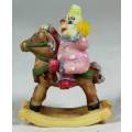 MINIATURE BABY CLOWN ON A ROCKING HORSE(LOVELY)BID NOW!!