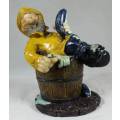ABSOLUTELY MUST HAVE (SAILOR IN A BARREL HOLDING A FISH) BID NOW!!