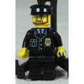 LEGO MINI FIGURINE-POLICEMAN WITH A BEARD AND A BLACK HAT BID NOW