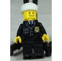 LEGO MINI FIGURINE-POLICEMAN WITH A SMILE AND A WHITE HAT BID NOW