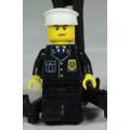 LEGO MINI FIGURINE-SERIOUS POLICEMAN WITH A WHITE HAT BID NOW