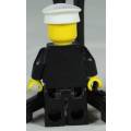 LEGO MINI FIGURINE-SERIOUS POLICEMAN WITH A WHITE HAT BID NOW