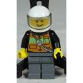 LEGO MINI FIGURINE-FIREMAN WITH A HELMET(CTY 0587)BID NOW