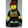 LEGO MINI FIGURINE-FIREWOMAN WITH A DARK RED HELMET(CTY0470)BID NOW