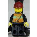 LEGO MINI FIGURINE-FIREWOMAN WITH A DARK RED HELMET(CTY0470)BID NOW