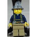 LEGO MINI FIGURINE-MINER WITH A HARNESS AND A MINING HELMET(CTY0311)