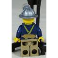 LEGO MINI FIGURINE-MINER WITH A HARNESS AND A MINING HELMET(CTY0311)