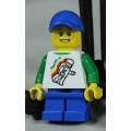 LEGO MINI FIGURINE-KID WITH A SPACE FIGURINE  AND A BLUE CAP(TWN224) BID NOW!!
