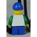 LEGO MINI FIGURINE-KID WITH A SPACE FIGURINE  AND A BLUE CAP(TWN224) BID NOW!!