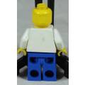 LEGO MINI FIGURINE-LADY IN DUNGAREES(WHEELS AND AXLES OVR028)BID NOW!!