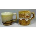 PAIR OF STONEWARE CUPS (LOVELY)-BID NOW!!!
