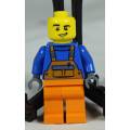 LEGO MINI FIGURINE-WORKER IN OVERALLS(GARBAGE TRUCK TWN232)BID NOW!!