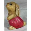 PENDELFIN HAND PAINTED STONEWARE RABBIT MADE IN ENGLAND-POLLY IN PINK(CUTE)BID NOW!!!